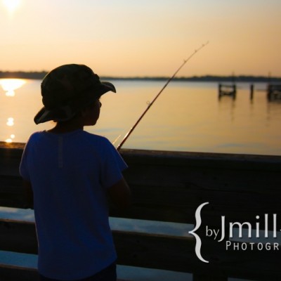 Young boy fishing 