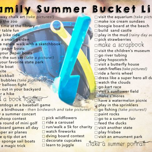 Family Summer Bucket List Printable
